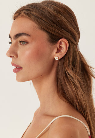 Petite Claire Earrings - Creme Puff