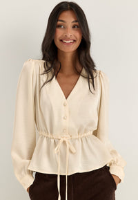Satin Puff Sleeve Blouse