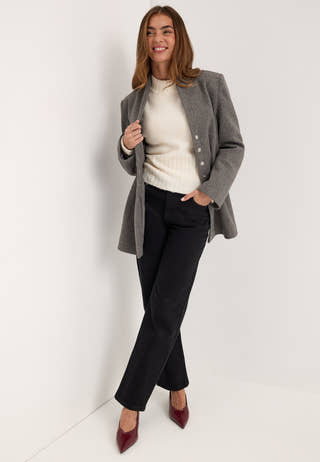 Shaped Short Coat Grey