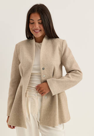 Shaped Short Coat White
