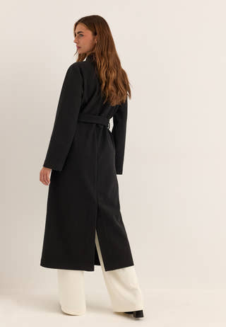 Belted Long Coat Black