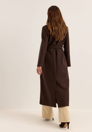 Belted Long Coat Brown
