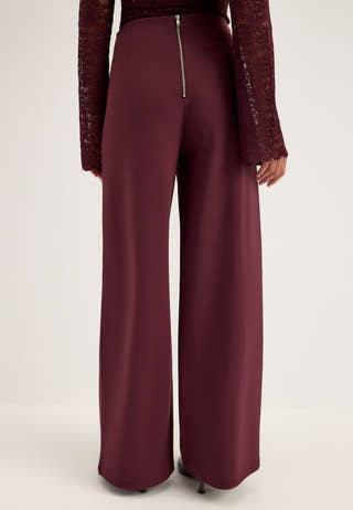 High Wide Soft Trousers Red
