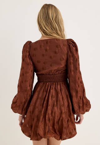 Corset Puff Sleeve Mini Dress Purple