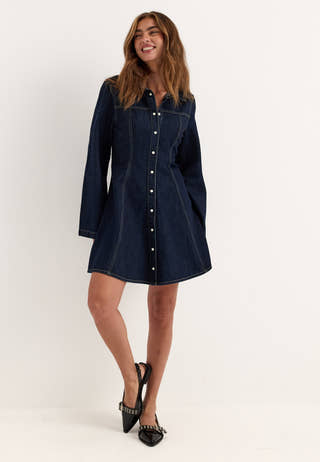 Denim Mini Dress Blue