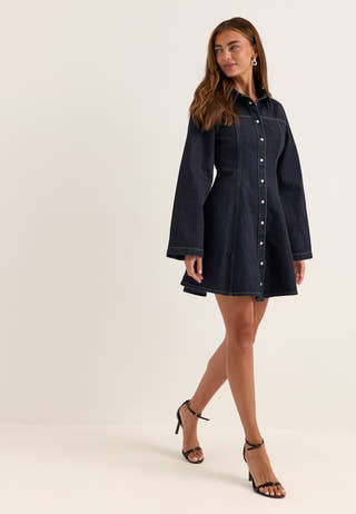 Denim Mini Dress Blue