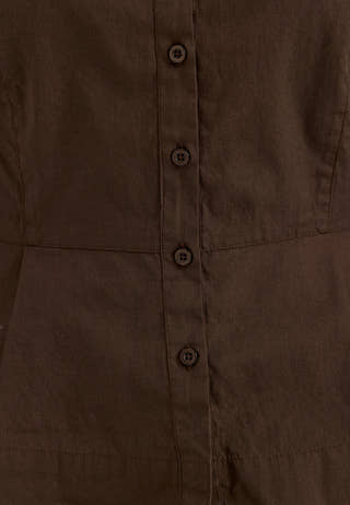 Peplum Cotton Shirt Brown