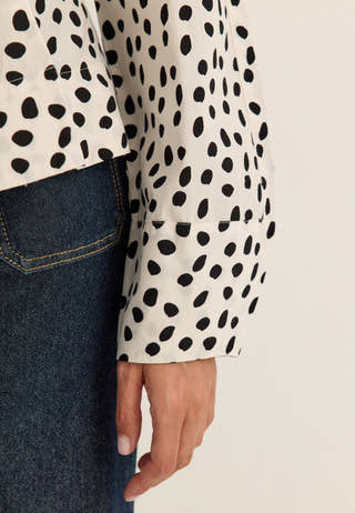 Peplum Cotton Shirt Patterned