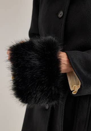 Hooded Wool Blend Coat Black