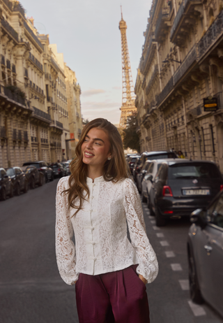 Lace Button Blouse