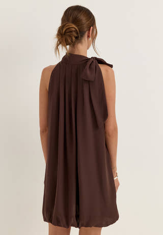 Balloon Tie Dress Purple