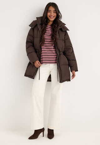 Padded Down Jacket Brown