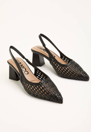Biamaralyn Slingback Weaved Faux Leather