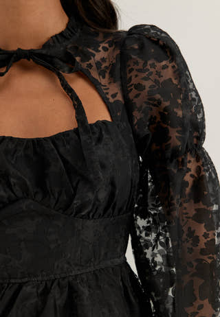 Peplum Blouse Black