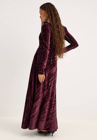Velvet Maxi Dress Red