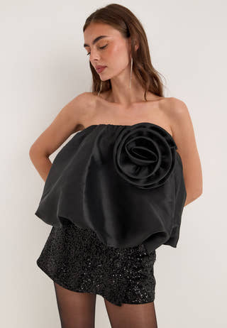 Sequins Skorts Black