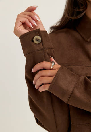 Pcrakel Brushed Shacket Brown