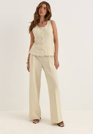 Pcamandia Sl Vest Beige