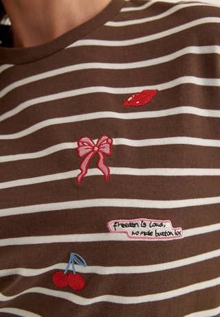 Pcsadie Ls Emb Tee