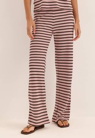Pcjeya Hw Wide Knit Pant Striped