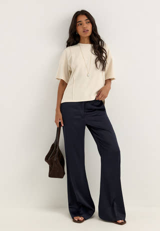 Vitelana O-neck 2/4 SWEAT T SH Beige