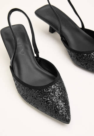 Onlcoco-11 Glitter Slingback Shoes Black
