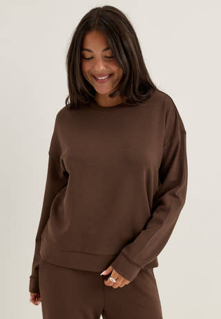 Pcmichelle Scuba Ls Top Brown
