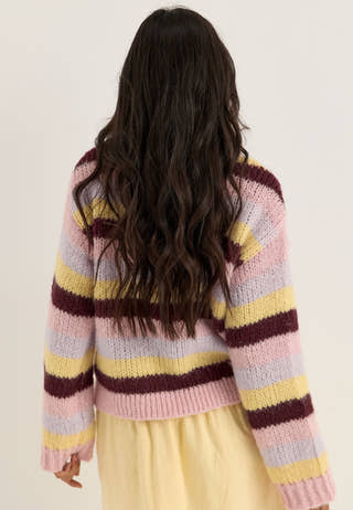 Pcdorthea Ls Chunky Knit Striped