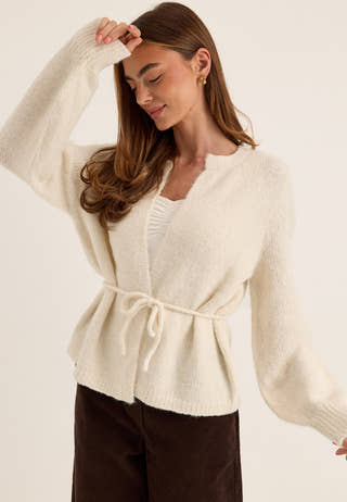 Vmberry Ls O-neck Tie Cardigan Red