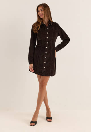 Vmdaisy Ls Short Cord Dress Brown