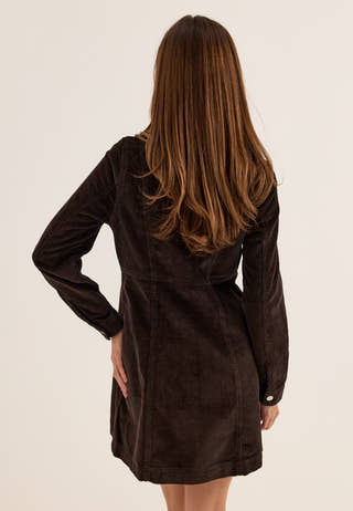Vmdaisy Ls Short Cord Dress Brown