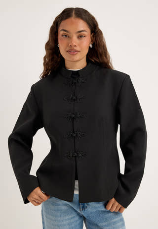 Agraffe Short Blazer Black
