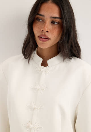 Agraffe Short Blazer White