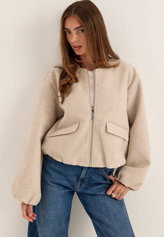 Vibalou L/S ZIPPER JACKET ZIPP White