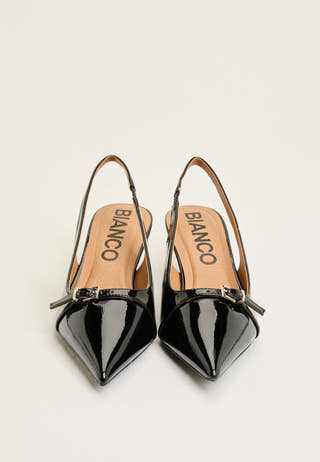 Biakristin Kitten Heel Mary Jane Faux Leather Black