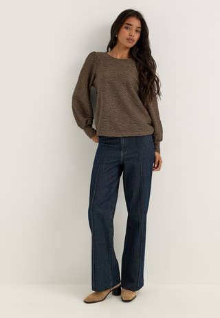 Vifina L/S O-NECK TOP Brown