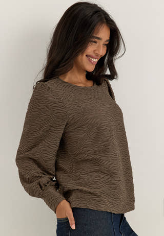 Vifina L/S O-NECK TOP Brown