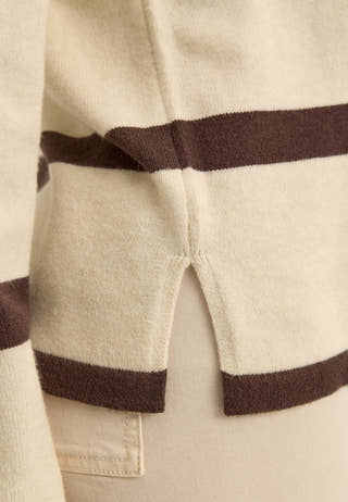 Viril O-neck Oversize L/S KNIT TOP Beige