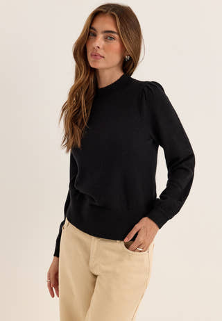 Viril Turtle-nk Balloon L/S TOP Black