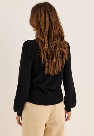 Viril Turtle-nk Balloon L/S TOP Black