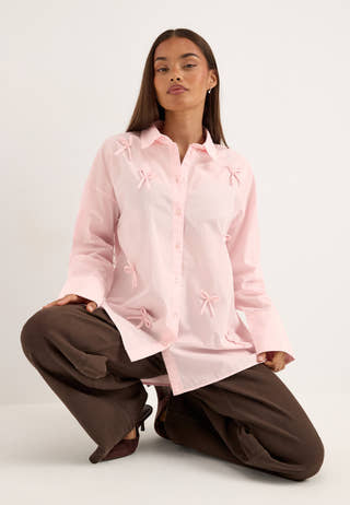 Viisolda Oversize Shirt Bow Pink