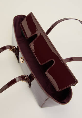 High Shine Buckle Bag Red