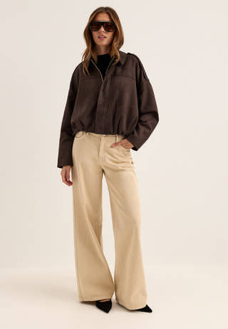 Onlmoon-stina Faux Suede Bomber Brown