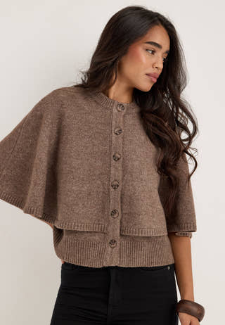 Pcaico Cape Knit Cardigan Brown