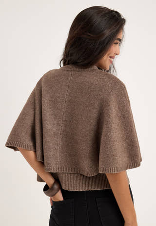 Pcaico Cape Knit Cardigan Brown