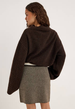 Pcanglica Hw Mini Knit Skirt Silver