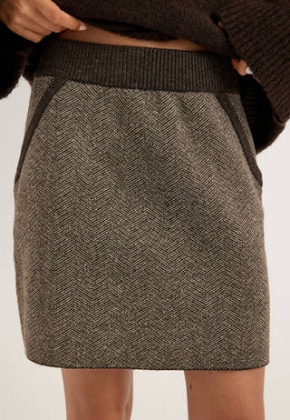 Pcanglica Hw Mini Knit Skirt Silver
