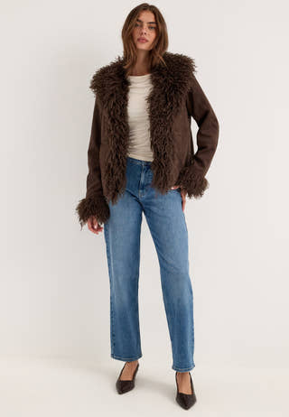 Pcnanna Brushed Short Jacket Brown