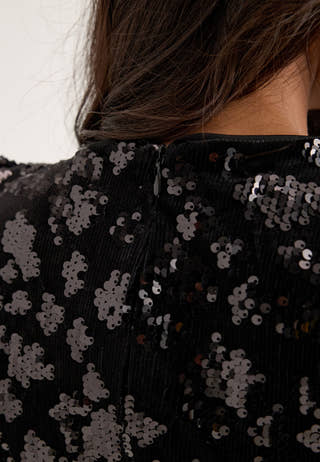 Yassofie 2/4 SEQUIN MIDI DRESS Black