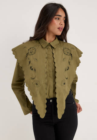 Objesta L/S OZ SCARF SHIRT Green